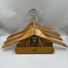Setwell Wooden Heavy Duty Suit Valet Hangers Lot of 3 Jacket / Pants,