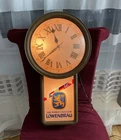 Lowenbrau Vintage Beer Sign Advertising Bar Clock 1987 LIGHTED WORKS  liquor