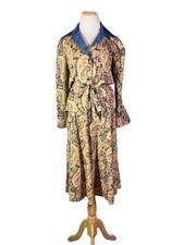 Vintage 1980s Albert Capraro Size 8 Skirt Top Set Paisley Blue