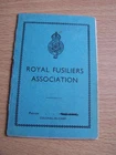 Military Royal Fusiliers Assoc 1944 Hounslow WW2 Members Book Fus F A French