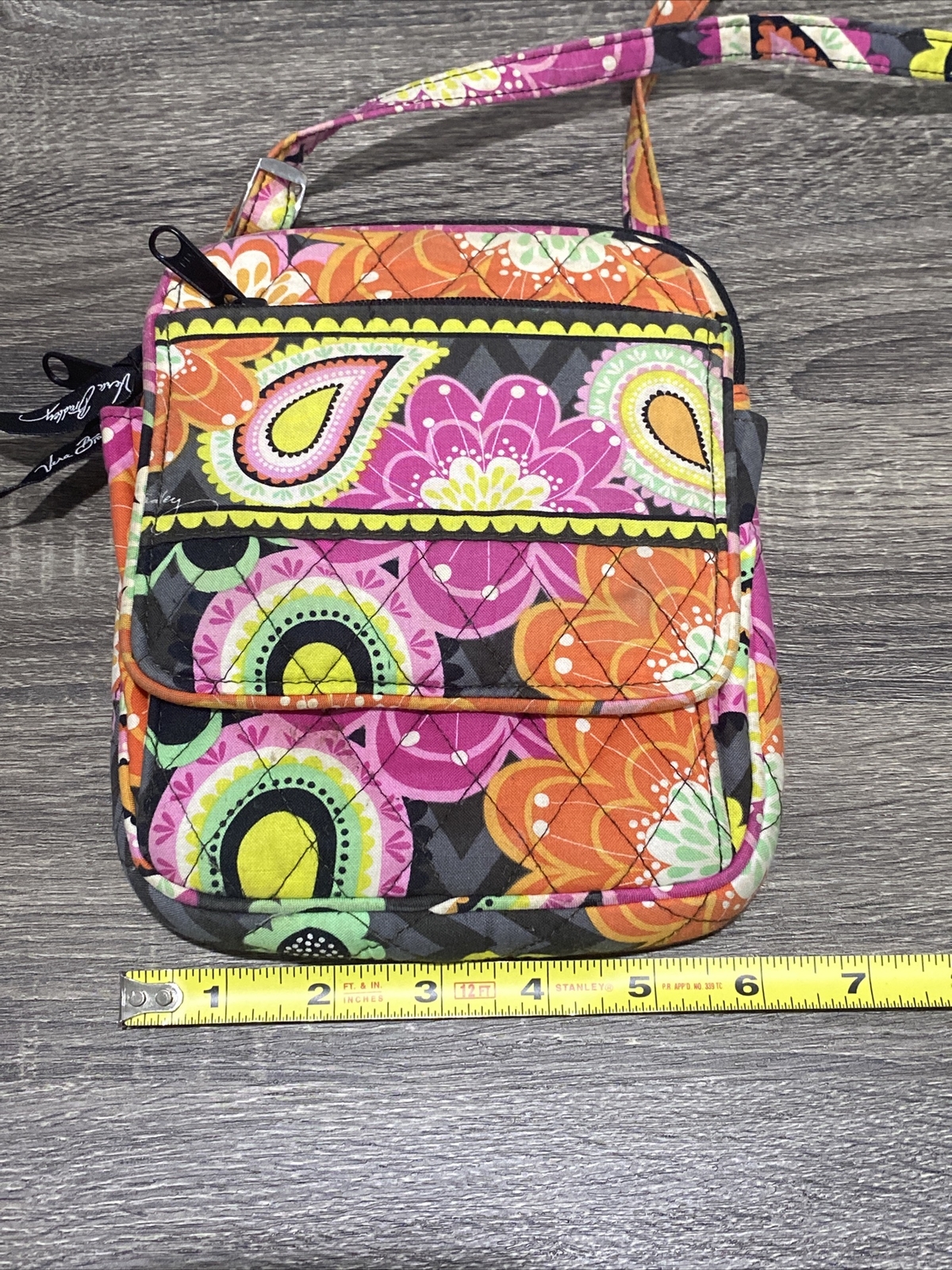VERA BRADLEY Mini Hipster Orange Floral Cloth Purse Small Crossbody