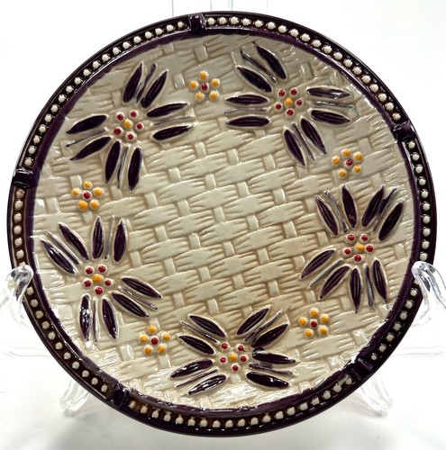 Set of 4 - Temptations by Tara Old World Purple Basketweave 7" Dessert Plates - Picture 3 of 12