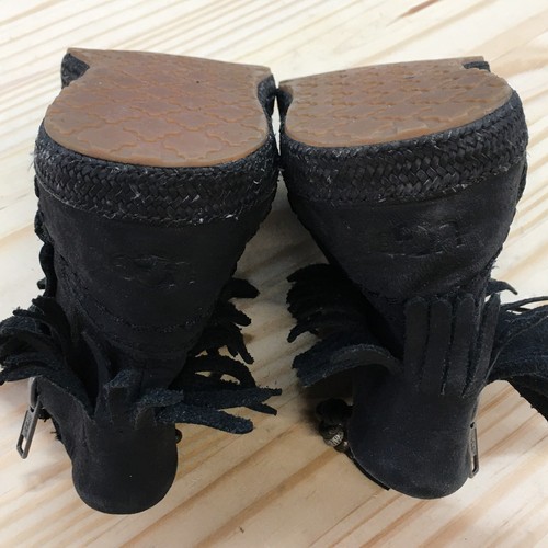 UGG Boots Womens 5.5 Tiana Fringe Ankle Bootie Black Casual Comfort SN 1005454 - Picture 10 of 16