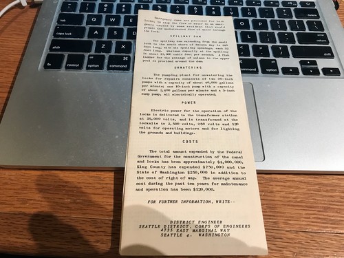 Folleto del canal de barco del lago Washington de la década de 1950 Seattle Washington - Imagen 3 de 3