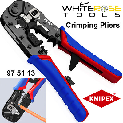 Knipex Crimpzange RJ45 Westernstecker Kabelschneiden Crimper Abisolierzange