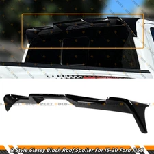 R STYLE GLOSSY BLACK REAR TRUCK TOP CAB ROOF SPOILER WING FOR 2015-20 FORD F-150