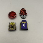 Fits Crocs Jibbitz Lot Of 4 LA Lakers, Kobe Bryant, Lebron James Basketball NBA