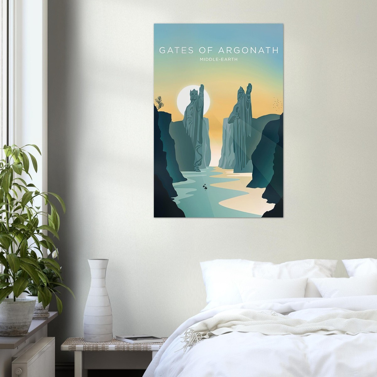 LOTR Poster- Gates of Argonath Travel Print, Wall Art, Vintage