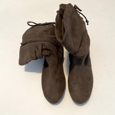 ARIZONA FONDA faux suede tall brown back lace up zip up BOOT KIDS girls boot-3