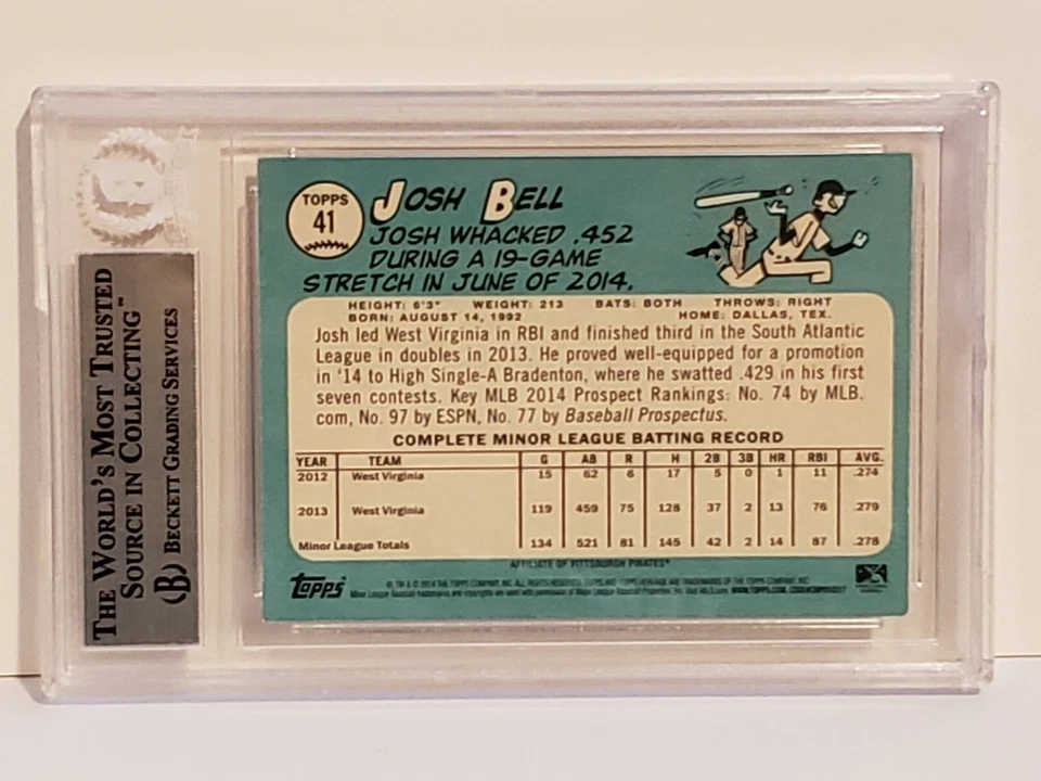 2014 Topps Heritage Minors #41 Josh Bell Signed Rookie Card BGS Slabbed/Auth - Image 4 of 4