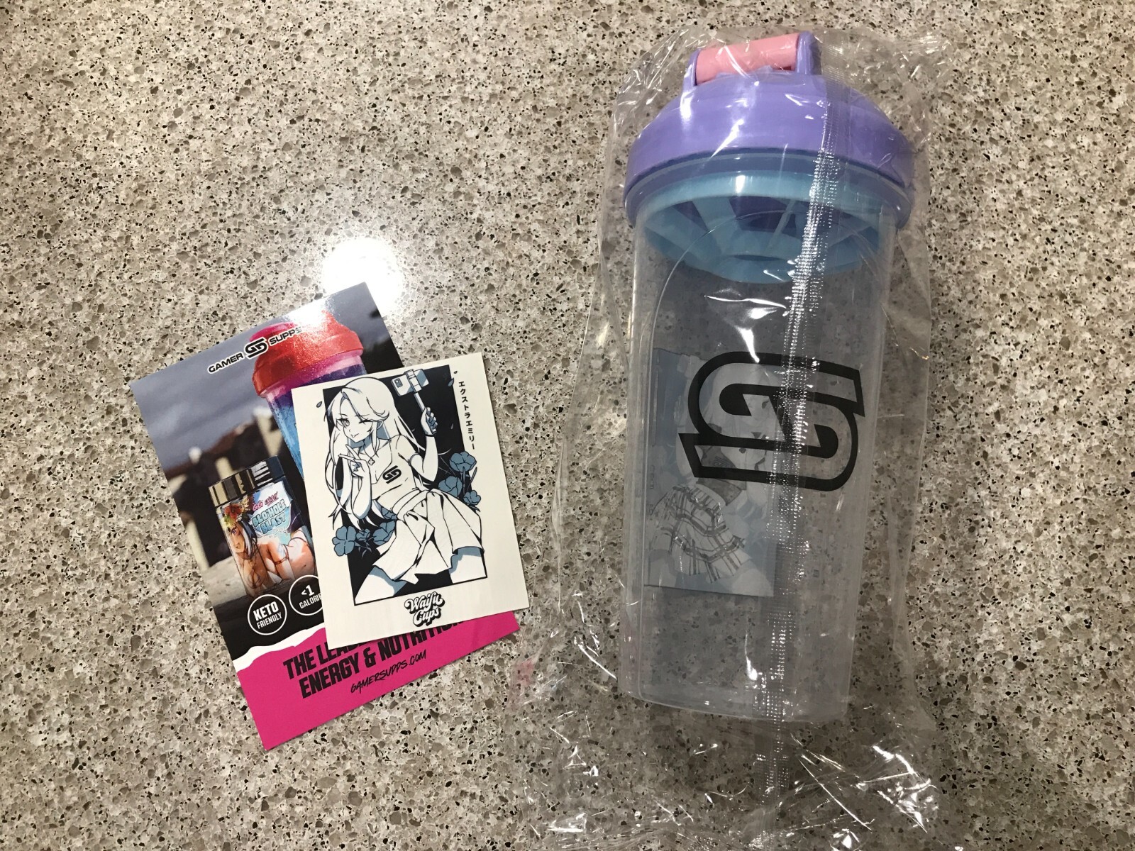 NSIB IN HAND Gamer Supps GG Waifu Cups x Extra Emily 24 Oz Shaker