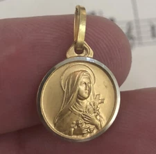 Vintage French St. Therese of Lisieux Religious Medal c1960