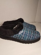 Skechers BOBS women Sz 9 Ice Angel Slippers Blue/Black multicolored