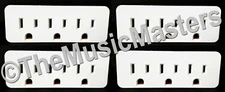 4X Grounded 3 Outlet Triple AC Wall Plug Power Splitter 3-Way Electric Adapter