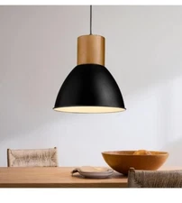 ELYONA Industrial Pendant Light Fixture, 8” Metal Shade, Adjustable Length