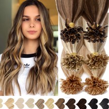 100PCS Fusion Pre Bonded Keratin Nail U Tip 100 Remy Human Real Hair Extensions