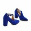 thumbnail 10 - Glam Ladies Pointy Toe Block Heels Solid Knitting Buckle Strap Faux Suede Shoes