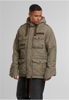 BRANDIT Men's Winter Hooded Jacket Breath Olive