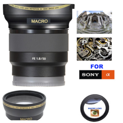 49mm ULTRA WIDE ANGLE MACRO HD 16K LENS FOR Sony FE 50mm f/1.8 Lens 