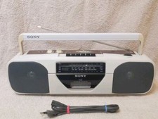 SONY CFS-201 STEREO RADIO DOPPEL CASSETTE RECORDER 2 NEUER RIEMEN FUNKTIONIERT