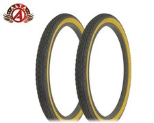 2 ALTA BICYCLE WIRE BEAD TIRES 24 x 2.125 BLACK/GUM HEAVY DUTY DIAMOND TREAD.