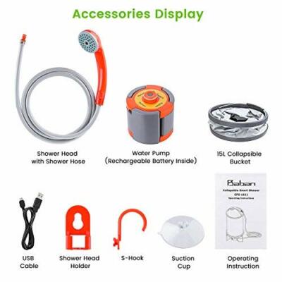 Douche de camping, USB chargeant la douche extérieure portative de