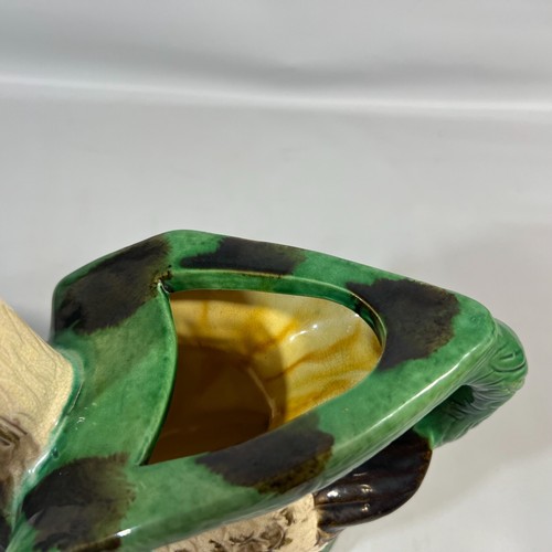 Vtg Ceramic Pottery Glazed Majolica Style Duck Mallard Pitcher Planter MCM - Picture 9 of 10
