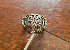 Relios by Carolyn Pollack Sterling Silver 925 Filigree Bombe Ring Sz 9 - 5.7g