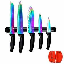 Rainbow Knife Kitchen Starter Set 5 Professional Grade Rainbow Blade Knives