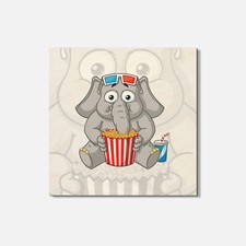Funny Elephant Animal 4'' X 4'' Square Wooden Coaster