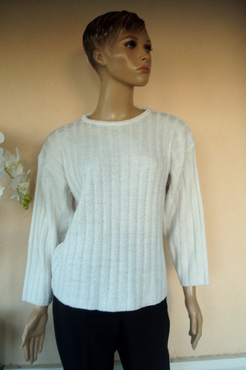 Pull Beige Col Fourrure Léopard - Taille 38/40/42 - Marque LYCRA - Occasion Très Bon état