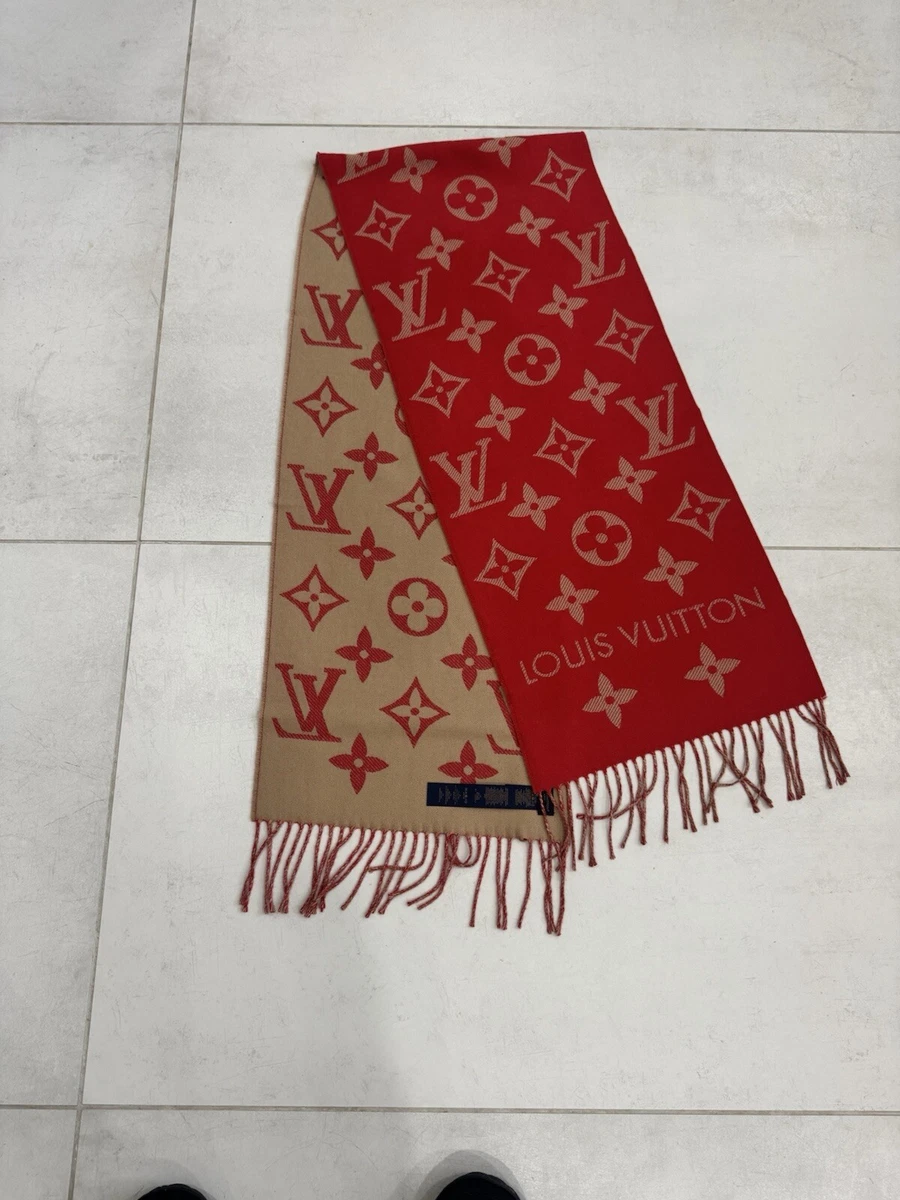 Louis Vuitton女式红色围巾和包装| eBay