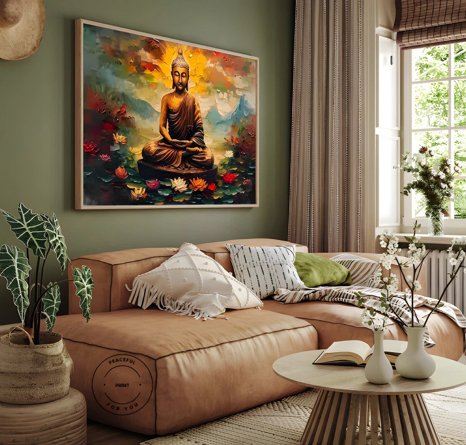 Póster en lienzo de Buda impresión de meditación obras de arte de yoga póster budista de Buda 8 Foto 2 de 4