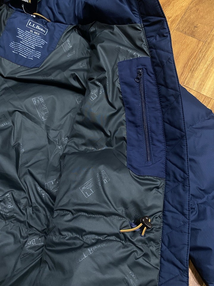 LL Bean Womens XL Mountain Classic Down Parka Winter Coat 505277 Navy