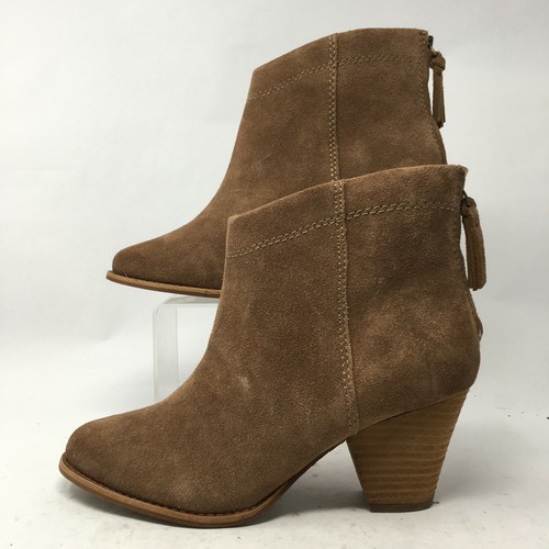 Ankle Boots Booties Brown Suede Leather 