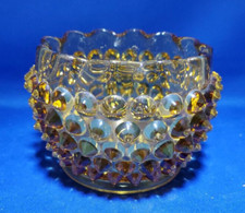Fenton Pinched top Amber Hobnail Rose Bowl