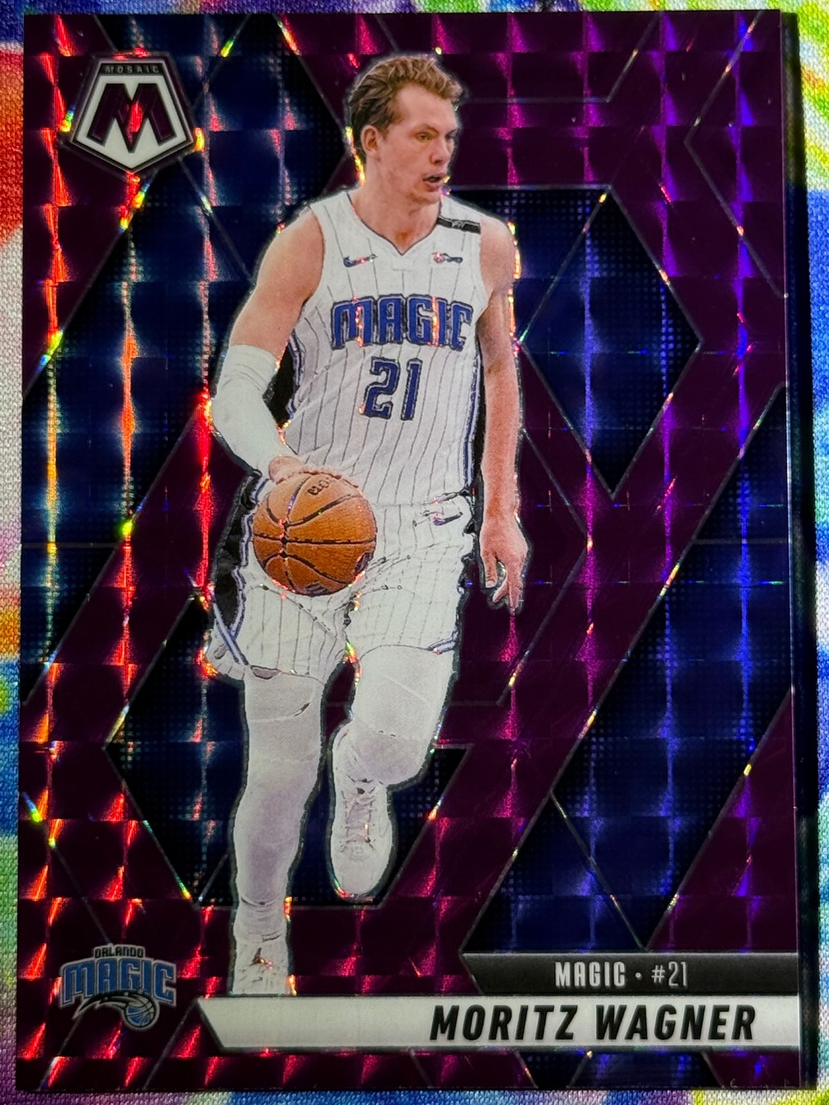 2024-25 Panini Mosaic #83 Moritz Wagner Purple Mosaic #/99