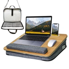Lap Desk for Laptop Stand with Cushion Adults Storage Fits Up to 15.6in Combines