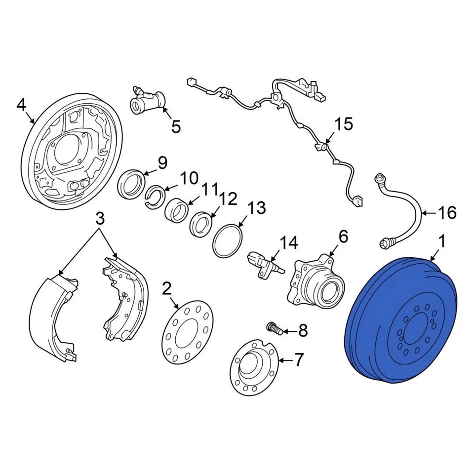 For Toyota Tacoma 2005-2023 Toyota 4243104061 Rear Brake Drum Foto 3 de 4