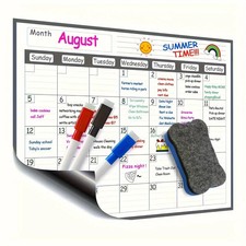 Magnetic Refrigerator Calendar Erasable Reusable Meal Planner Board
