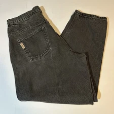 Vtg 90s Gitano Jeans High Rise Tapered Leg Black Denim Faded Sz 18W Short Cotton