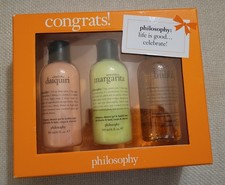 Philosophy Congrats 3 Piece Set New In Box Margarita Bubbly Daiquiri Trio