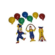 Vintage Burwood Products Co Clowns  Balloons Wall Plaques Hanging Nursery Kids