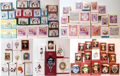 Hallmark  Keepsake Lot of 69 Boxes - 106 Figures or  Ornaments  1993 to 2019