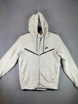 Nike Tech Fleece Sherpa Jacket Mens Small White ICON Wind Runner CJ4535-072