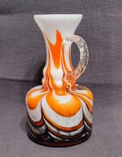Carlo Moretti Like Orange-white Opal Glass Vase 