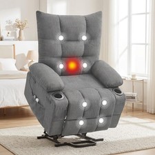 Oversized Power Lift Recliner Chair with Heat and Massage Electric Lift Recliner