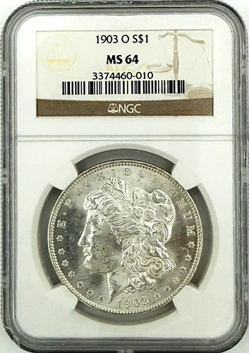 1903-O Morgan Silver Dollar $1 - Tough Date - Blast White - NGC Certified MS64