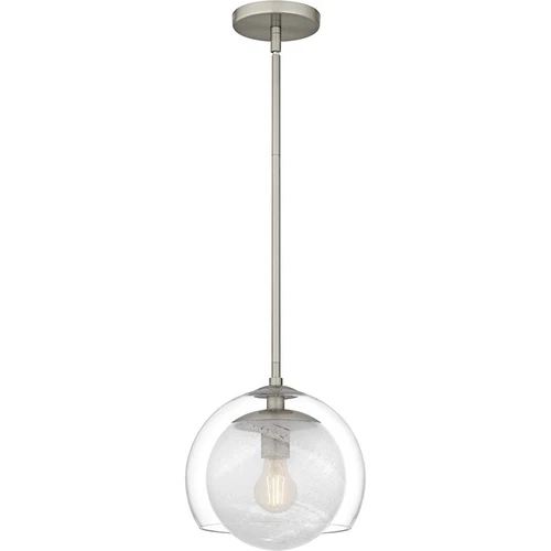 Quoizel Eslinger 1Lt Mini Pendant, Nickel/Clear/Cloud Inside/Clear - QPP6774BN - Picture 1 of 1