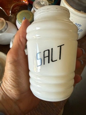 Hazel Atlas Vintage Milk Glass Salt Shaker - base only